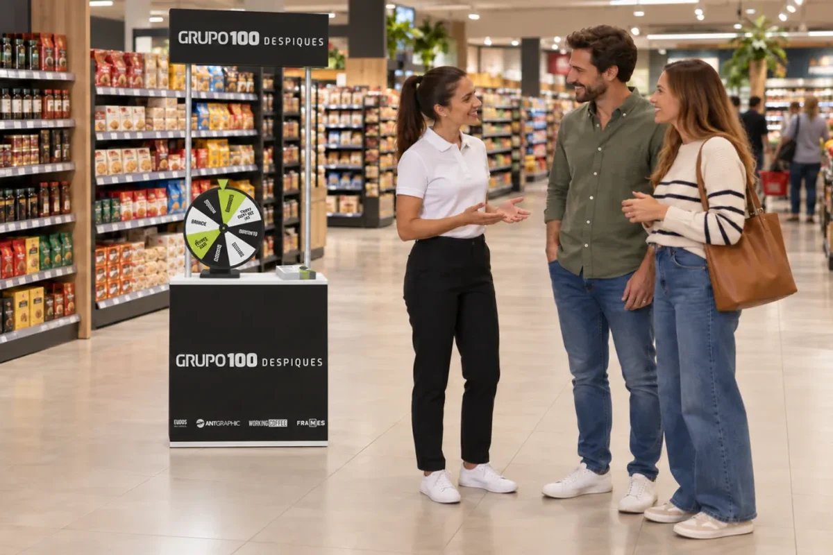 Bancada promocional LINE personalizada num ponto de venda